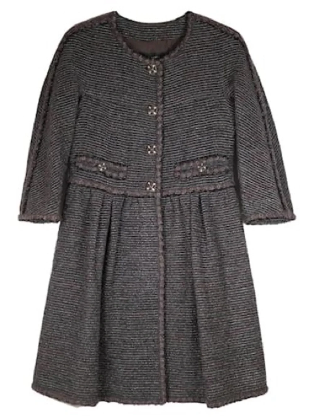CHANEL $10k Gripoix Button Tweed Fit-and-Flare Jacket in Medium Size US 8, Fr 40